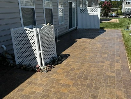 Clean patio and outdoor living area maintained by Cypress Property Maintenance
